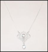 A ladies silver Belle Epoque Art Nouveau cz and op
