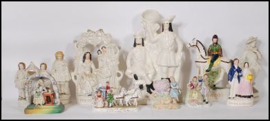 A 19th century Staffordshire flatback figurines en