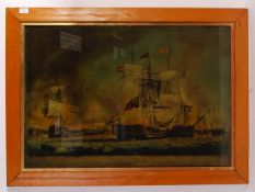 RARE NELSON INTEREST BATTLE OF TRAFALGAR REVERSE PRINTED GLASS PANELS