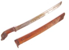 20TH CENTURY CARVED INDONESIAN GOLOK MACHETE
