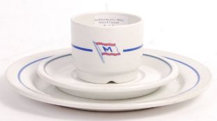 VINTAGE MOWINCKEL SHIPPING COMPANY CERAMICS - CUP, SAUCER, DISH ETC