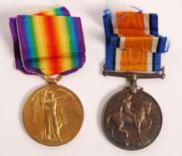 WWI MEDAL PAIR FOR A PRIVATE EC BROCK ROYAL WARWICKSHIRE