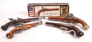 COLLECTION OF SPANISH MADE REPLICA FLINTLOCK PISTOLS