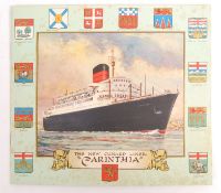 RARE VINTAGE CUNARD ' CARINTHIA ' SHIPPING LINE SHIP BROCHURE