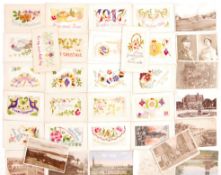 WWI FIRST WORLD WAR SILK POSTCARD COLLECTION - SAME SENDER