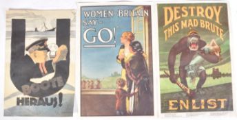 SET OF THREE 20TH CENTURY MILITARY PROPAGANDA POSTER