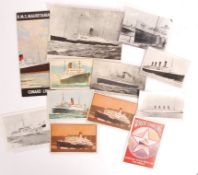 COLLECTION OF CUNARD / SHIPPING RELATED POSTCARDS & EPHEMERA