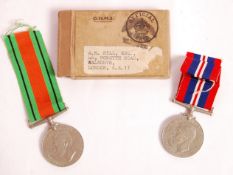 WWII SECOND WORLD WAR MEDAL PAIR - MR HILL OF LONDON