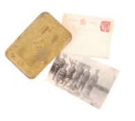 ORIGINAL WWI FIRST WORLD WAR BRITISH 1914 TIN AND POSTCARDS