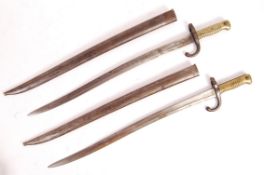 ANTIQUE 19TH CENTURY FRENCH INFANTRY CHASSEPOT RIFLE BAYONETS
