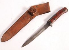 VIETNAM WAR CZECH VZ57 RIFLE BAYONET AND LEATHER SCABBARD