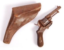 LATE 19TH CENTURY ALL STEEL OBSELETE 7MM PINFIRE 6 SHOT REVOLVER