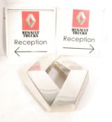 THREE 1990'S RENAULT CAR BADGE SHOWROOM LIGHT BOX ADVERTISING SIGN