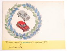 RARE VINTAGE MORRIS MINI-MOTOR 850 ORIGINAL CAR BROCHURE