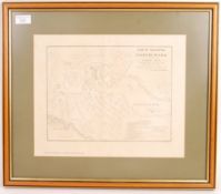 19TH CENTURY ZULU WAR FRAMED AND GLAZED BATTLE PLAN