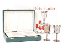 RARE BRISTOL BARKER ELLIS SILVER GOBLETS - AWARDED TO MAYOR