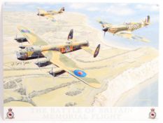 BATTLE OF BRITAIN MEMORIAL FLIGHT AUTOGRAPHED METAL SIGN