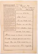 ORIGINAL WWII GERMAN DACHAU CONCENTRATION CAMP LETTER