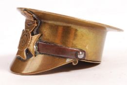 RARE WWI FIRST WORLD WAR TRENCH ART OFFICER'S CAP SNUFF BOX