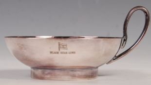 RARE BLACK STAR LINE SHIPPING COMPANY SILVER PLATE BOWL