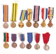 WWI FIRST WORLD WAR AND COMMEMORATIVE BRITISH MINIATURE MEDALS