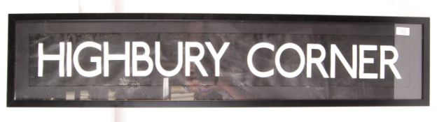ORIGINAL VINTAGE 20TH CENTURY HIGHBURY COURT BUS BLIND