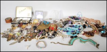 A collection of vintage costume jewellery to include a pair of stamped 925 silver earrings set