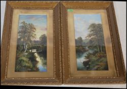 B. Hold - A pair of 20th Century oil on canvas paintings depicting English landscape scenes of