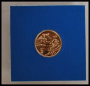 A 22ct gold 1981 Queen Elizabeth II full sovereign. London mint. Weight 8.0g.