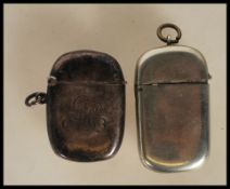 An early 19th Century silver hallmarked vesta case match strike, Birmingham assay mark with makers