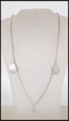 A stamped 925 silver belcher link necklace chain having a selection of Circle of Raphael talismans