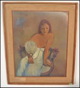 A framed print of Gaugins' 1902 painting 