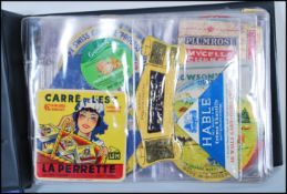 A vast collection of vintage 20th Century Cheese Labels from across Europe and England to include