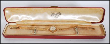 A vintage 9ct gold Corvair 17 jewels incabloc cock