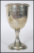 Bobsleigh interest - a rare 1930's silver plated trophy with engraved notation for a Miss Pepler