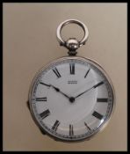 A 20th Century vintage Botten Geneve fine silver pocket watch having a white enamelled face with