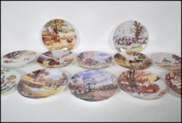 A full set of twelve Danbury Mint Thelwell's Ponies collector's plates with original certificates.
