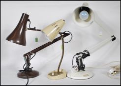 A mid 20th Century retro Herbert Terry Anglepoise desk lamp in a brown colourway having pendant