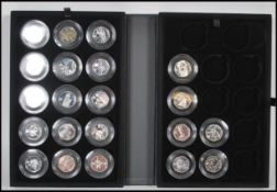 A collection of 21 silver / 925 London 2012 collectors Olympic 50p coins, each in a capsule with