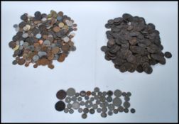 A collection of coins dating from the 18th Century to include British and world, silver and bronze