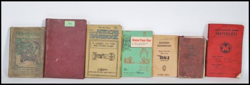 A collection of vintage early 20th Century motorcycle and motor car hand books to include 'Motor
