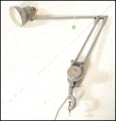 A 1940's Industrial enamelled metal anglepoise desk lamp by Admel ' Fingalite '. The lamp with