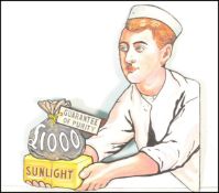 A contemporary artist's impression of a vintage enamel advertising sign for Sunlight soap, the