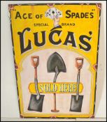 A contemporary artist's impression of a vintage enamel advertising sign for Lucas', the