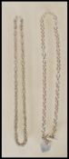 A stamped 925 silver fancy link chain having a spring ring clasp (measures 16 inches) together