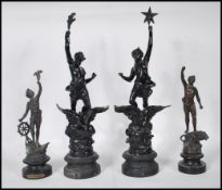 A Pair of 19th Century French spelter figures named Le Commerce and L'Industrie representing the