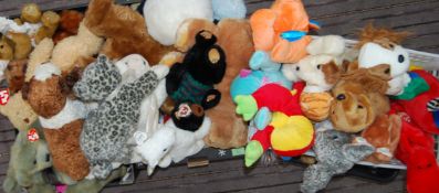 ASSORTED LARGE TY BEANIE BABIES ANIMALS AND BEARS