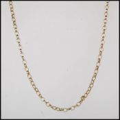 A a 9ct gold belcher link fob chain having a clip fastening. Weight 11.5g. Chain measures 60cm.