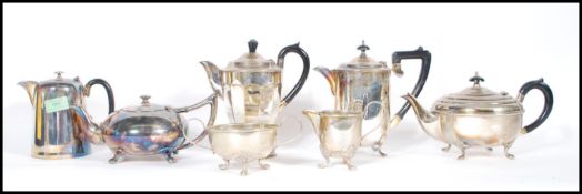 A collection of early 20th Century silver plated items to include hotel ware, teapots, coffee /