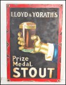 A contemporary artist's impression of a vintage enamel advertising sign for Lloyd and Yorath's prize